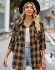 Lovelet Plaid Collared Neck Button Down Jacket