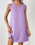 Thistle Notched Sleeveless Mini Tank Dress Sentient Beauty Fashions Apparel & Accessories
