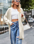 Open Front Dropped Shoulder Longline Cardigan