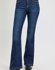 RISEN Full Size High Rise Flare Jeans with Pockets