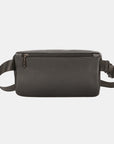 Dark Slate Gray David Jones PU Leather Double Zipper Adjustable Belt Bag Sentient Beauty Fashions Apaparel & Accessories