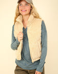 VERY J Zip Up Padded Corduroy Puffer Vest