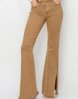 RISEN Bailey Full Size High Waist Side Slit Flare Jeans