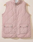 Fuzzy Zip Up Vest Coat with Pockets