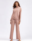 Basic Bae High- Low Turtleneck Long Sleeve Top and Pants Sweater Set