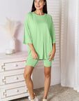 Basic Bae Full Size Soft Rayon Three-Quarter Sleeve Top and Shorts Set