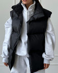 Zip Up Turtleneck Vest Coat