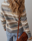 Striped Round Neck Long Sleeve Sweater