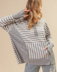 BiBi Striped Thumbhole Long Sleeve Top