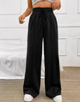 Honey Drawstring Elastic Waist Wide Leg Pants