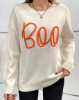 BOO Round Neck Long Sleeve Sweater