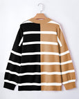 Contrast Striped Long Sleeve Sweatshirt