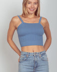 VERY J Cable Knit Seamless Cropped Cami