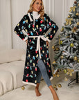 Tie Waist Hooded Robe