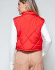 Snobbish Snap Down Quilted Crop Vest