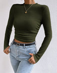 Honey Round Neck Long Sleeve T-Shirt