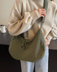 Ribbed Adjustable Strap Shoulder Bag