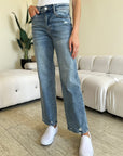 Gray Judy Blue Full Size High Waist Distressed Straight Jeans