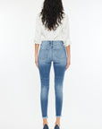 White Smoke Kancan High Rise Frayed Ankle Skinny Jeans