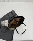 Dark Slate Gray PU Leather Tote Bag