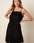 Mittoshop Feather Ruffle Hem Mini Cami Dress