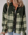 Snap Down Collared Neck Plaid Shacket