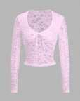 Devine Scoop Neck Long Sleeve Lace Top