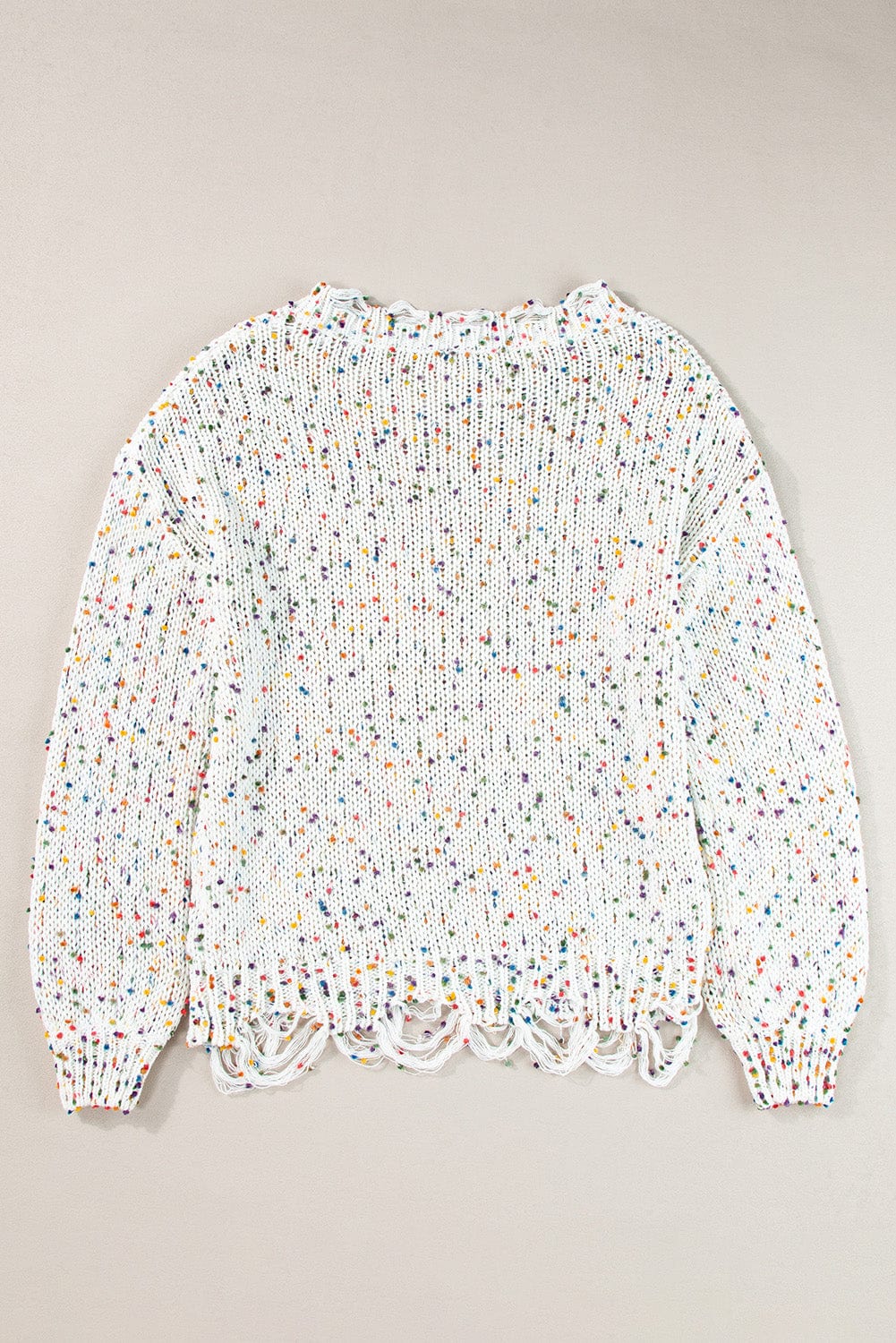 Confetti Round Neck Dropped Shoulder Sweater