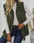 Button Up Collared Neck Vest Coat