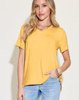 Basic Bae Bamboo Full Size V-Neck High-Low T-Shirt