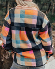 Color Block Half Snap Long Sleeve Sweatshirt