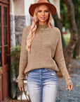 Mock Neck Rib-Knit Sweater