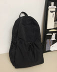 Light Gray Drawstring Nylon Backpack Bag