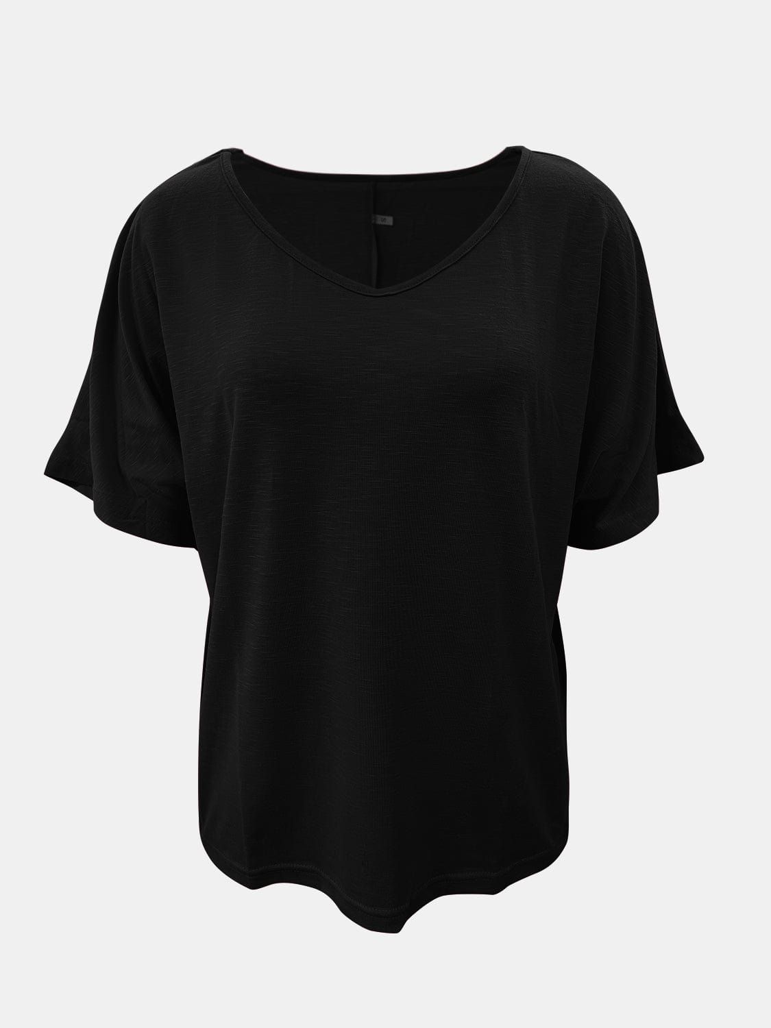 Black Full Size Scoop Neck Short Sleeve T-Shirt