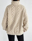 Fuzzy Quarter Zip Long Sleeve Sweatshirt