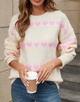 Angel Wings Heart Round Neck Long Sleeve Sweater