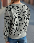 Leopard V-Neck Button Up Cardigan