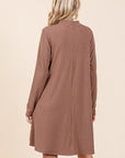 Mittoshop Mock Neck Long Sleeve Dress with Pockets