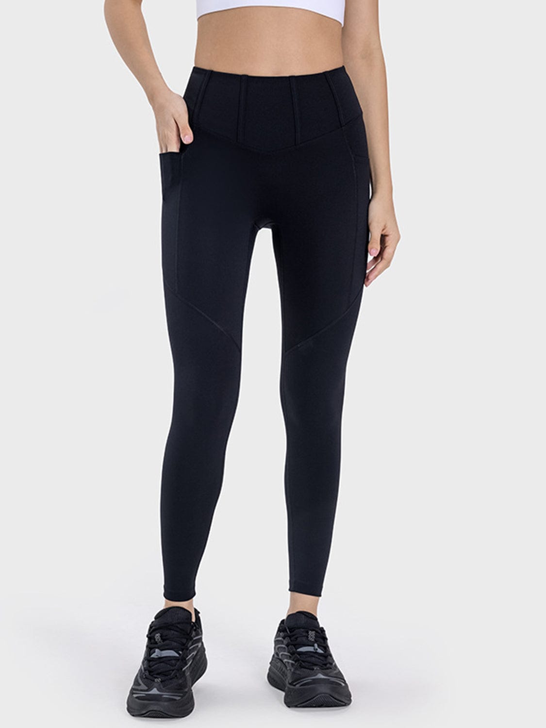 Black Pocketed High Waist Active Leggings