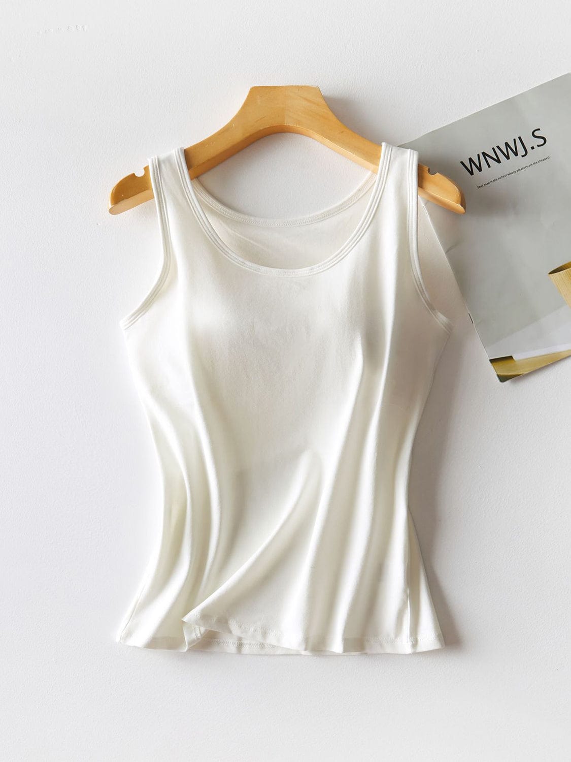 Light Gray Round Neck Tank with Bra