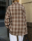 Pocketed Plaid Button Up Shacket