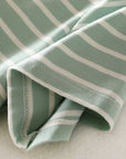 Dark Sea Green Striped Round Neck Short Sleeve Dress Sentient Beauty Fashions Apaparel & Accessories