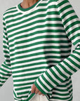 Striped Round Neck Long Sleeve Sweater