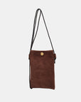 Suede Snap Down Crossbody Bag