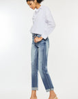 Lavender Kancan High Rise Cuffed Straight Jeans