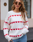 Angel Wings Heart Round Neck Long Sleeve Sweater