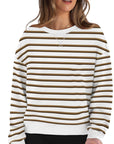 Lovelet Striped Round Neck Long Sleeve Sweatshirt