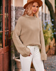 Mock Neck Drop Shoulder Sweater