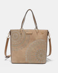 Nicole Lee USA Metallic Stitching Embroidery Inlaid Rhinestone Tote Bag