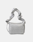 White Smoke PU Leather Drawstring Shoulder Bag Sentient Beauty Fashions *Accessories